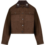 Giacca cropped in marrone 