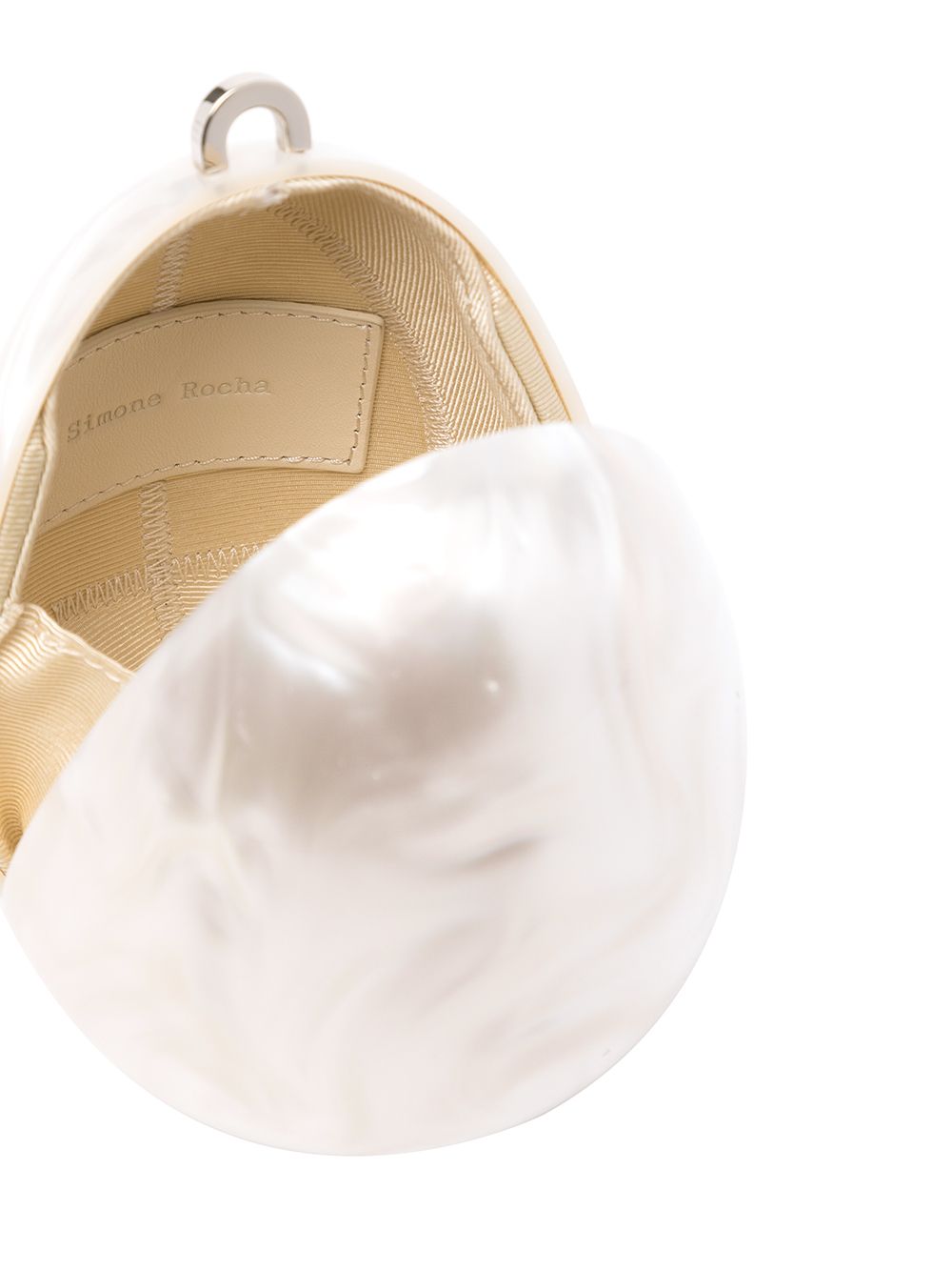 Borsa con perle Micro Egg  in bianco 