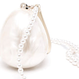 Borsa con perle Micro Egg  in bianco 