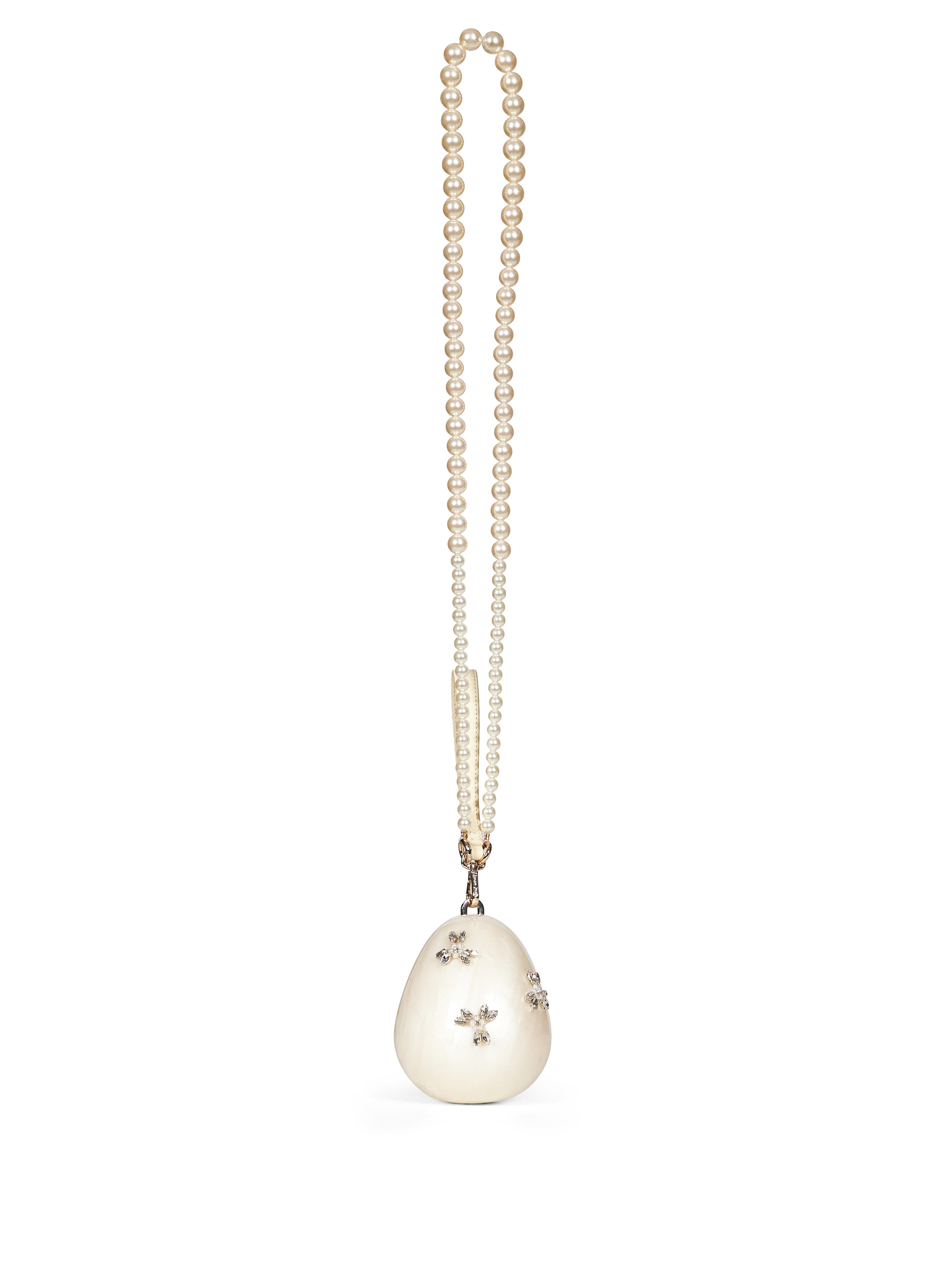 Borsa Pearl Micro Egg in avorio 