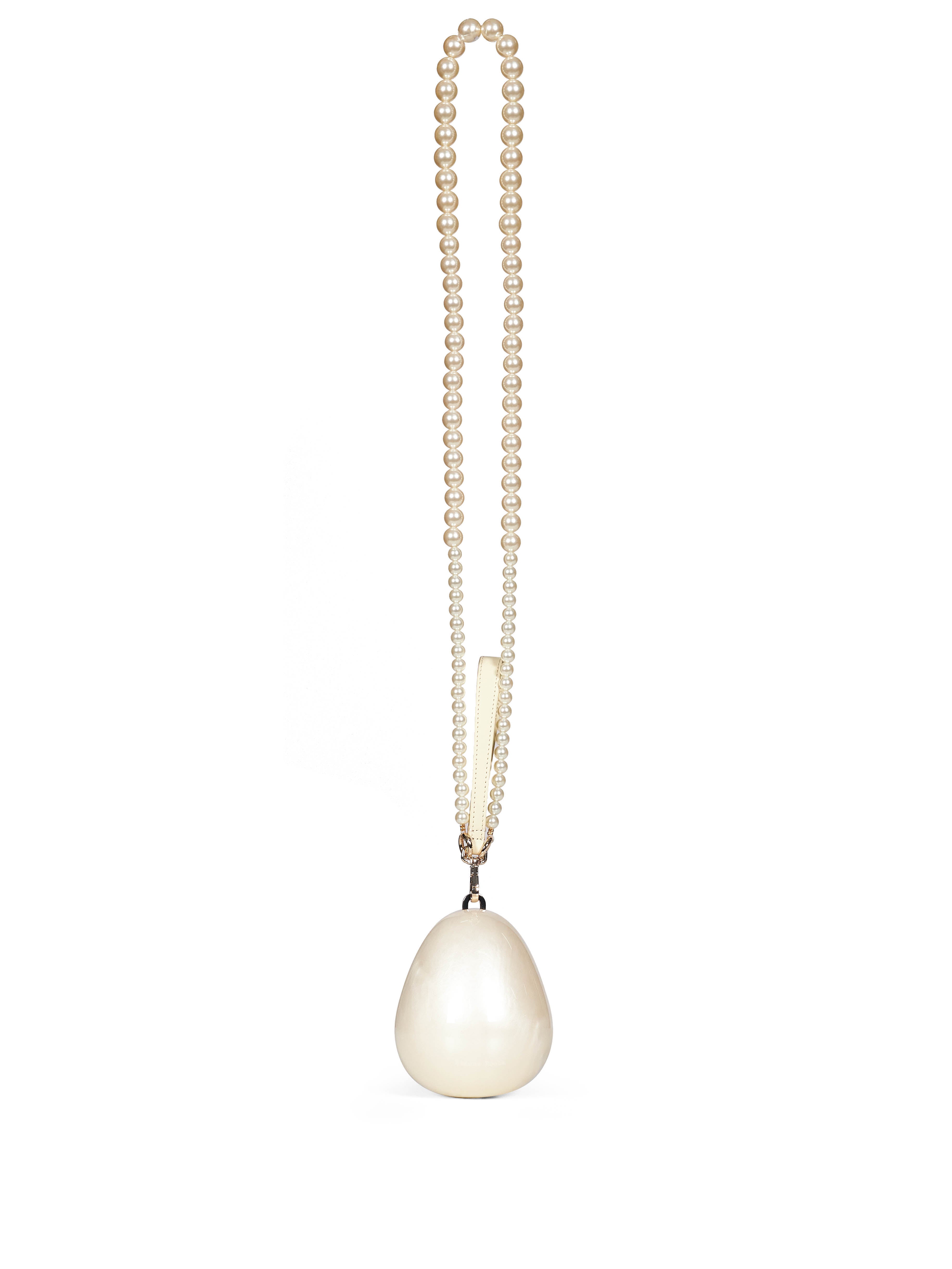 Borsa Pearl Micro Egg in avorio 
