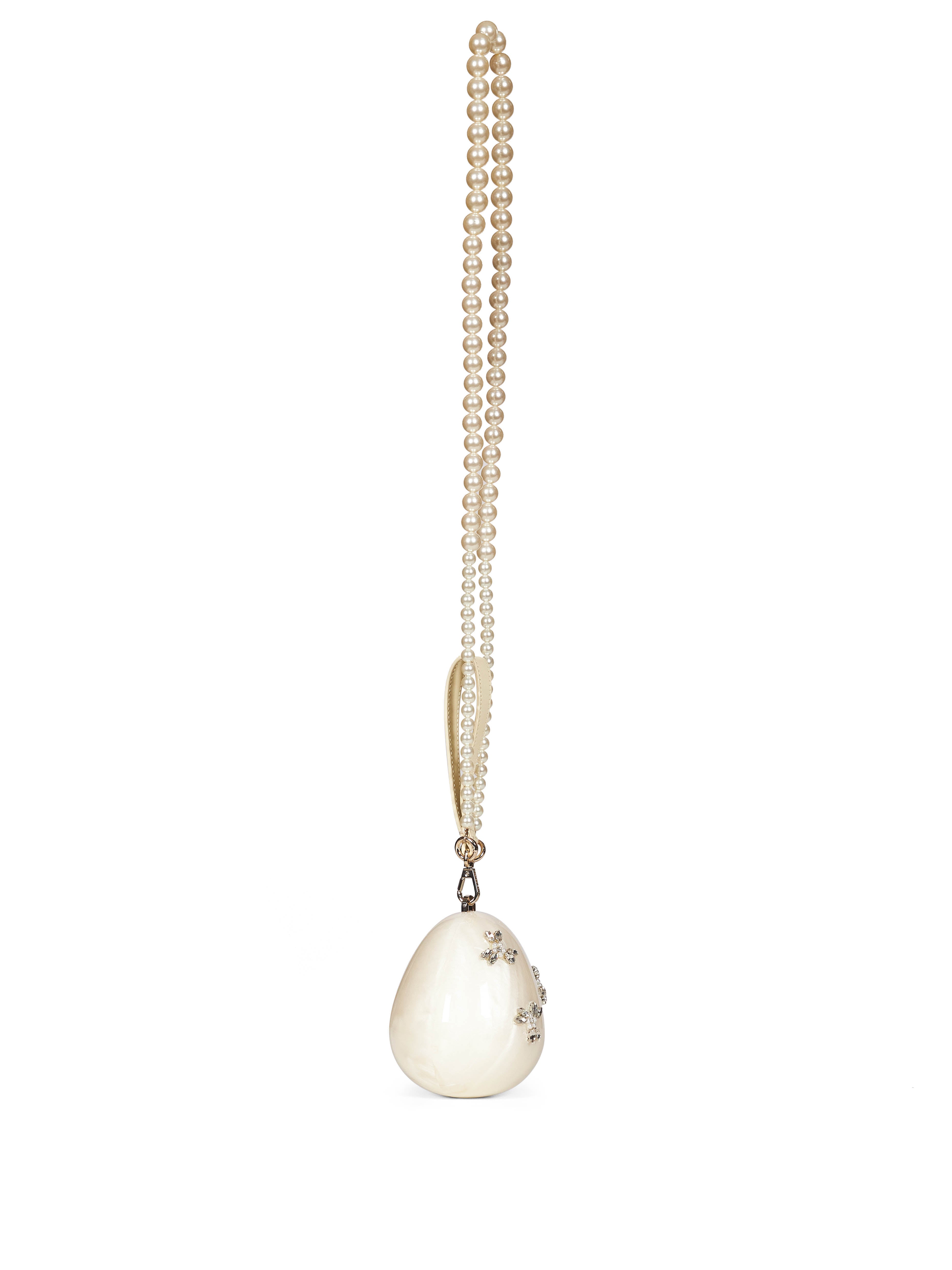 Borsa Pearl Micro Egg in avorio 