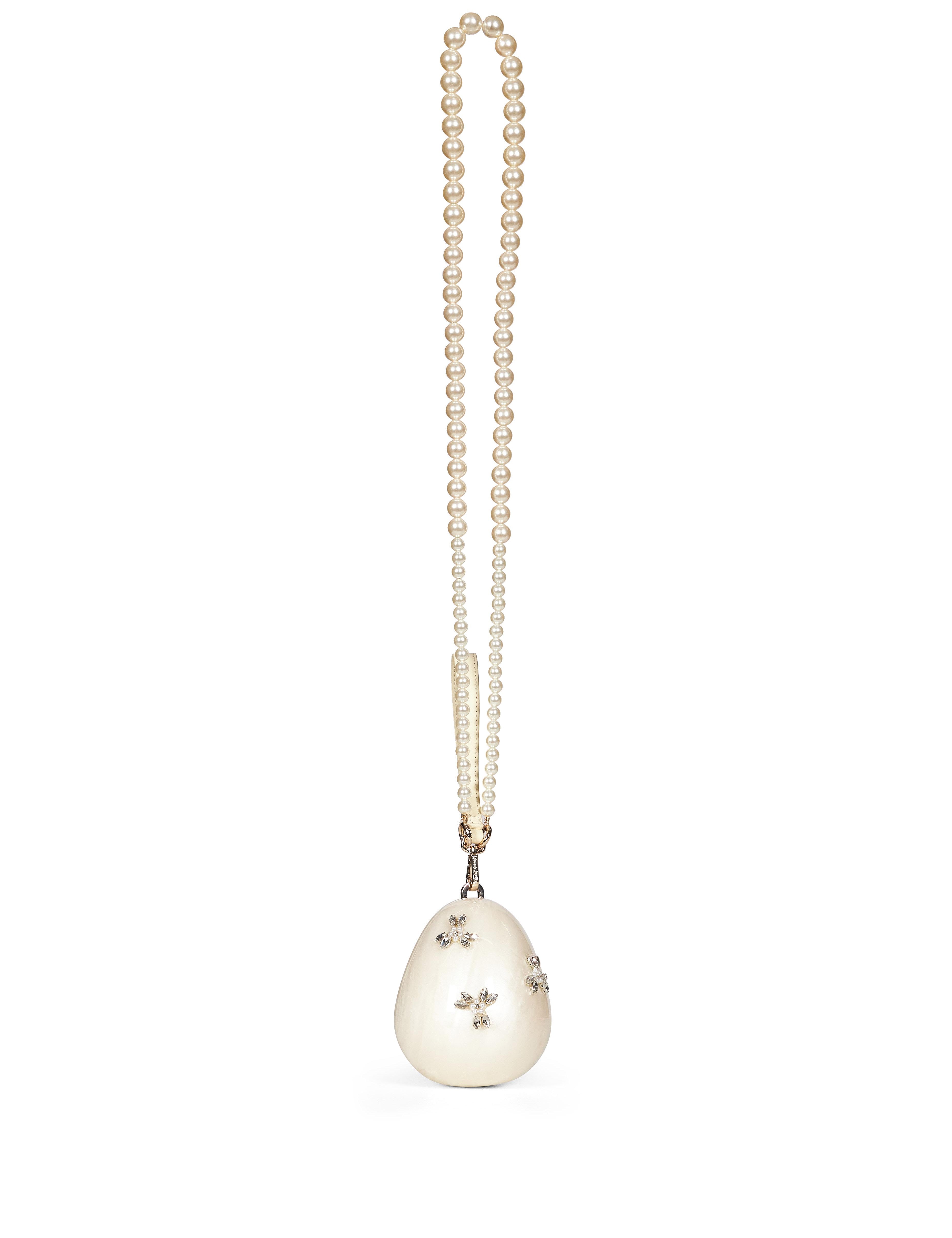 Borsa Pearl Micro Egg in avorio 