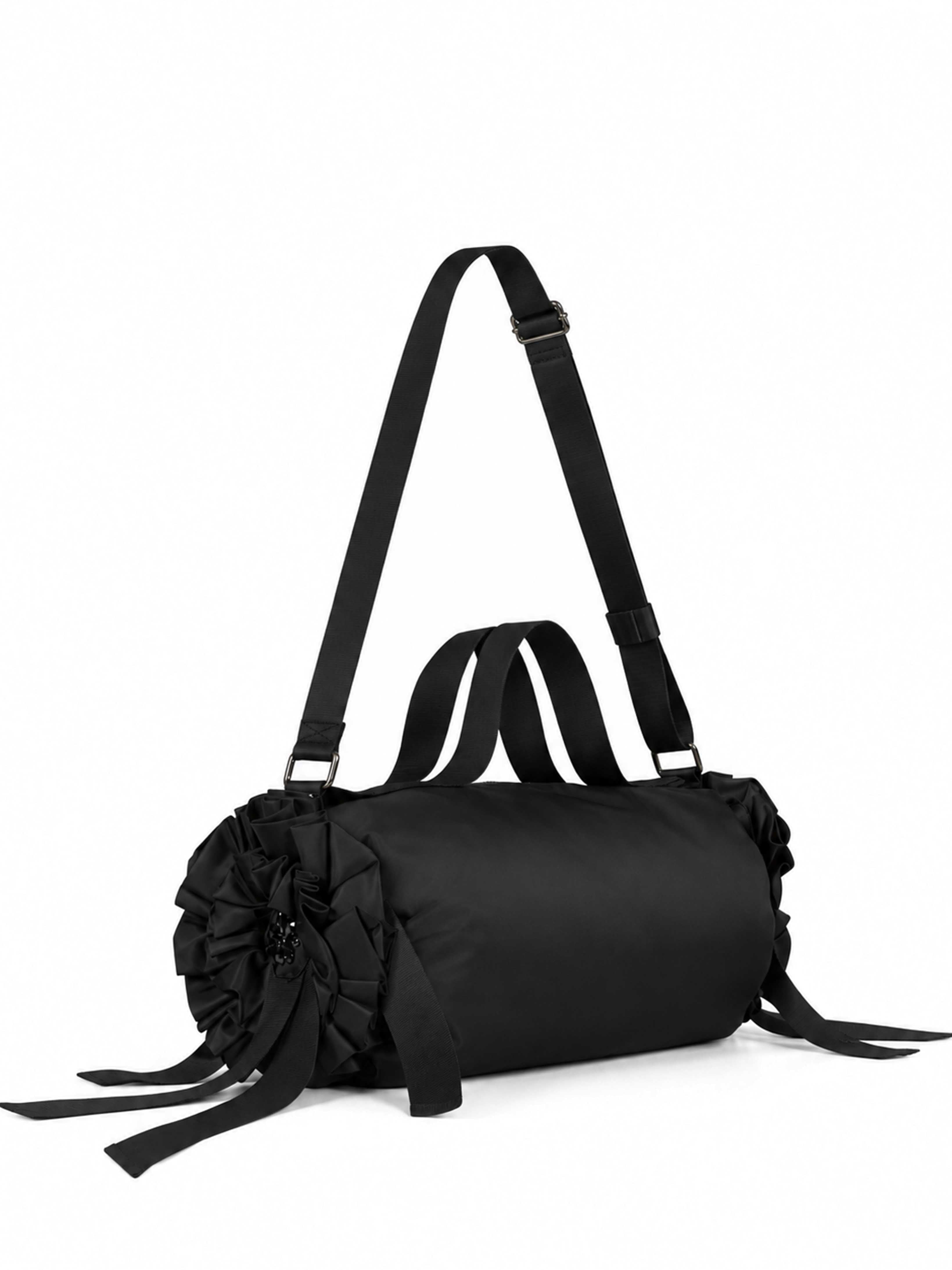 Borsa Double Ribbon Rosette in nero 