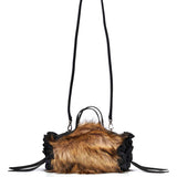 Borsa Mini Double Ribbon Rosette in marrone 