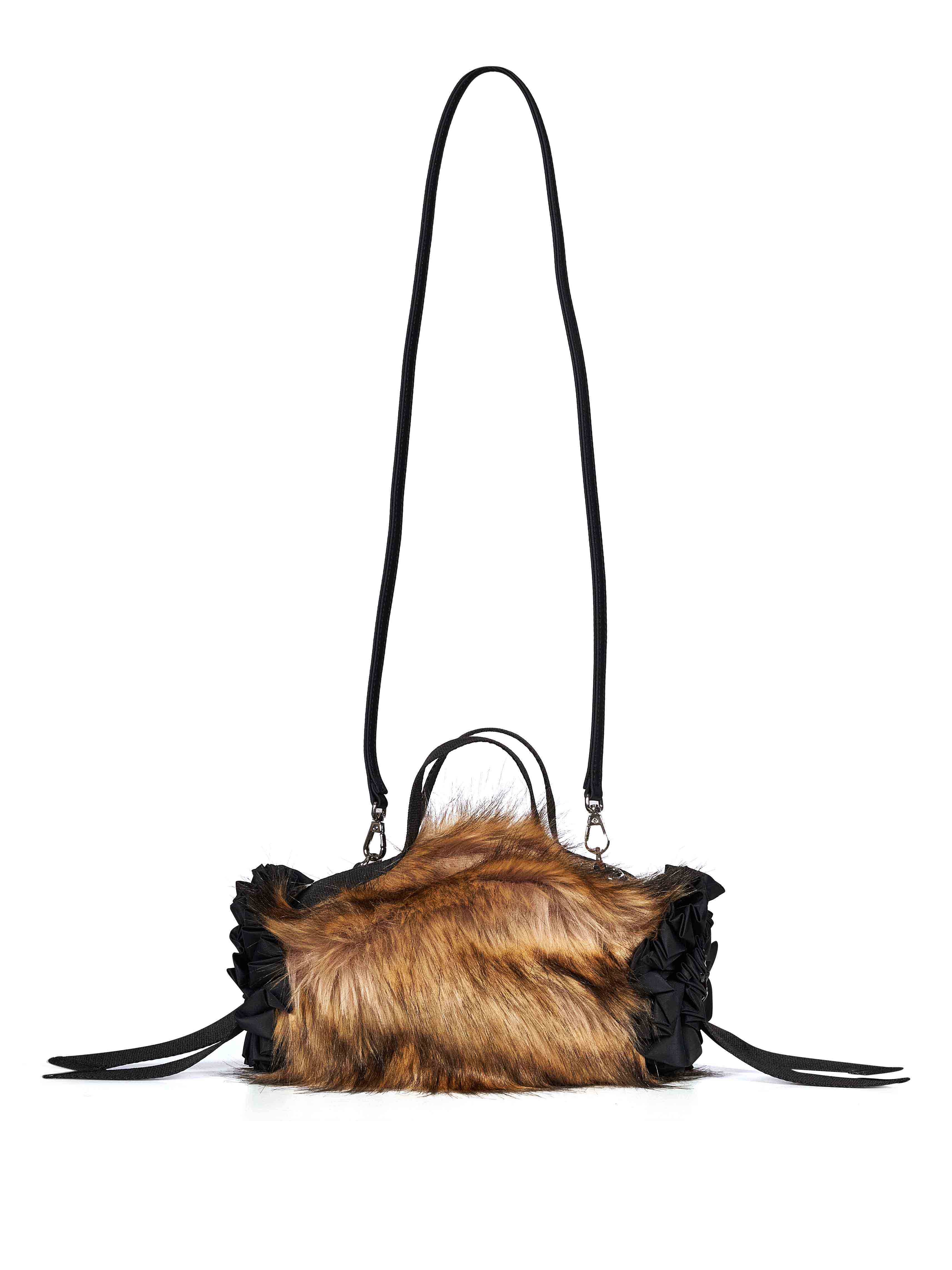 Borsa Mini Double Ribbon Rosette in marrone 