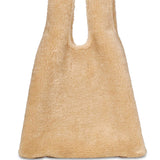 Borsa shopper eco pelliccia in beige 