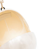 Borsa con perle Large Egg  in bianco 
