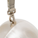 Borsa con perle Large Egg  in bianco 