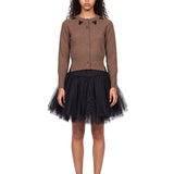 Cardigan con dettagli in marrone 