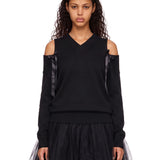 Maglione con fiocchi in nero 