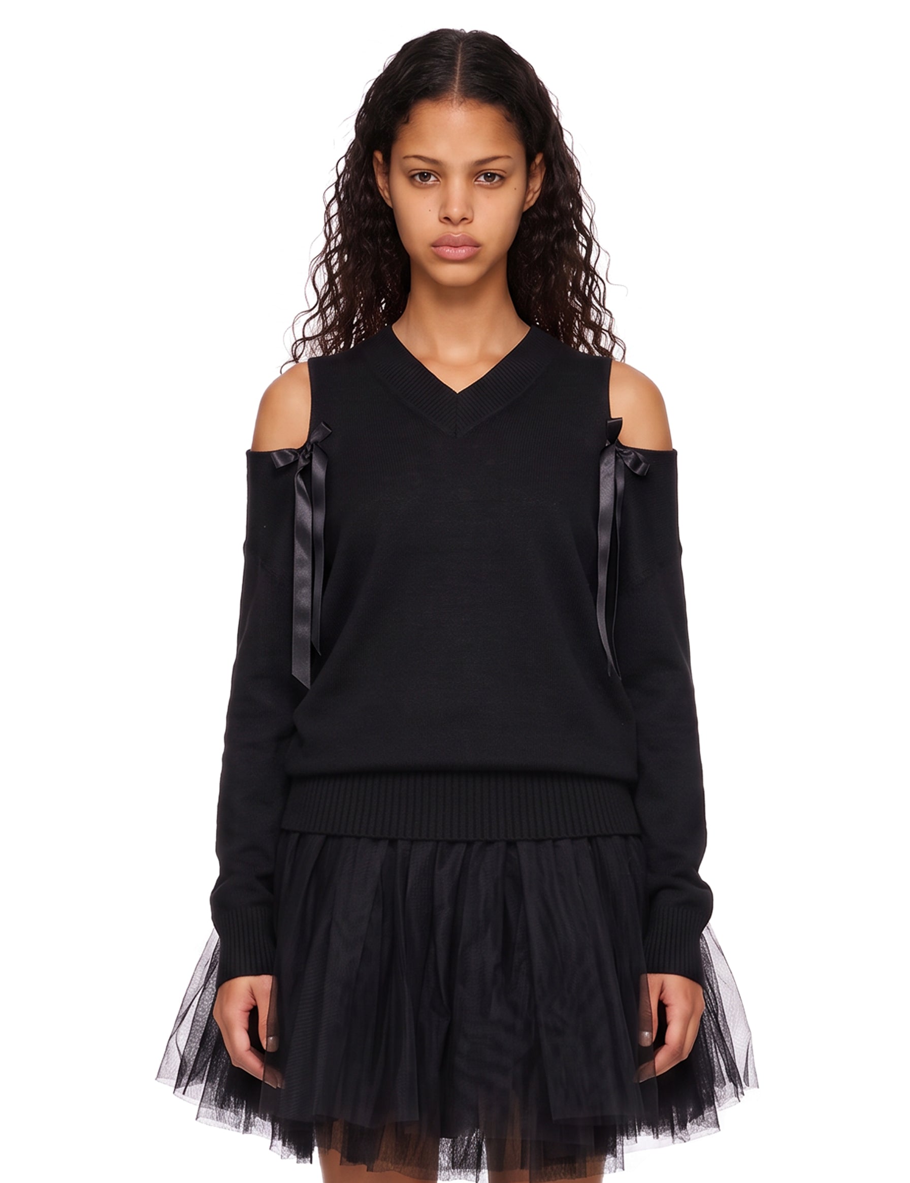 Maglione con fiocchi in nero 