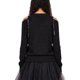 Maglione con fiocchi in nero 