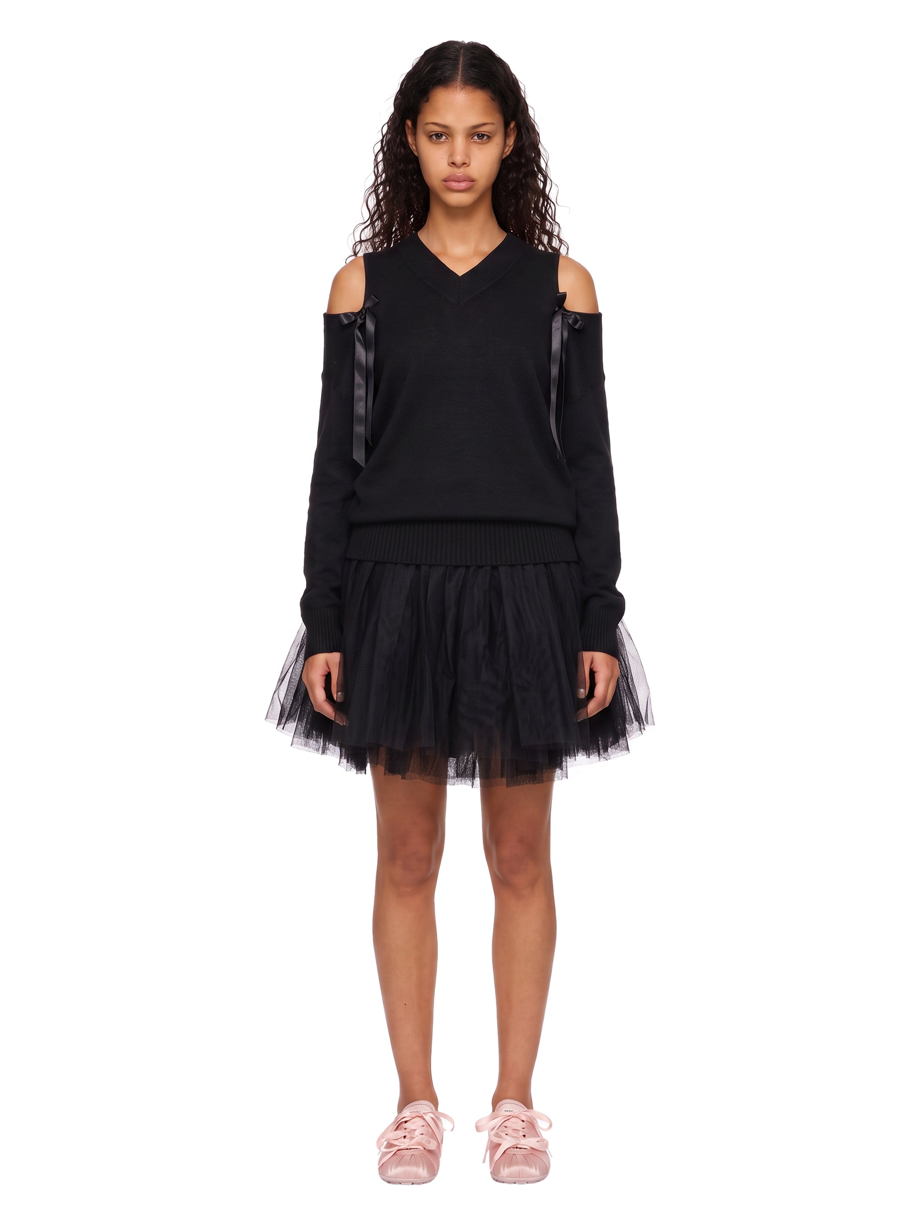Maglione con fiocchi in nero 