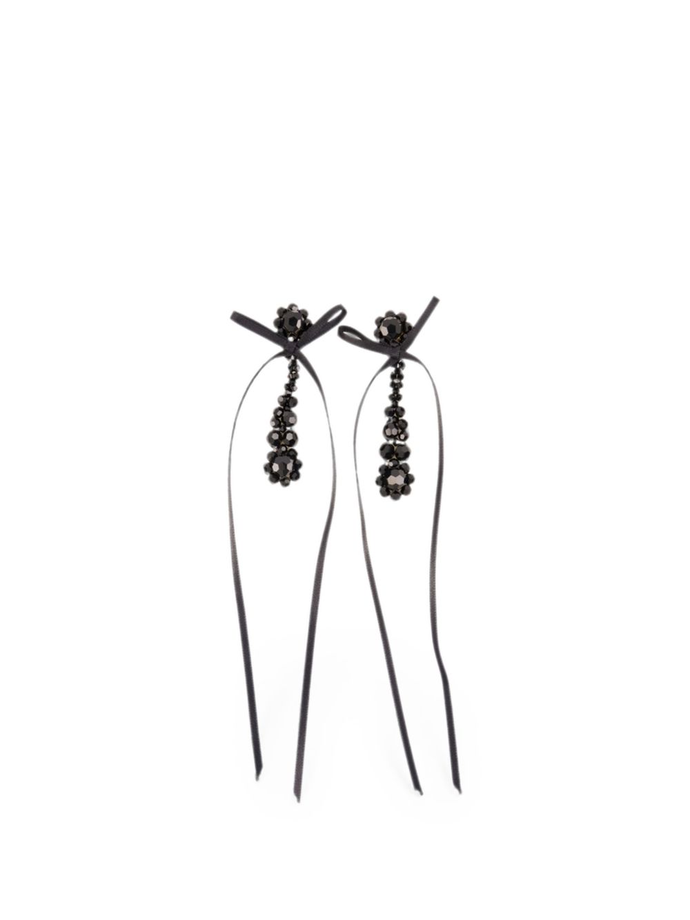 Orecchini con fiocchi victorian drip in nero 