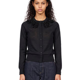 Cardigan con ricamo in nero 
