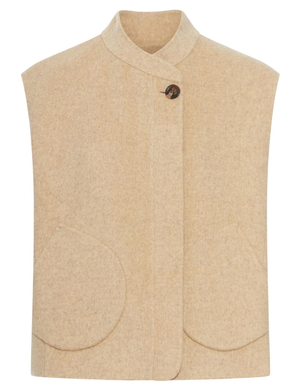 Gilet Adeline in lana double-face beige 