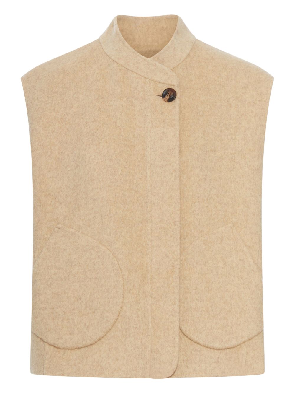 Gilet Adeline in lana double-face beige 