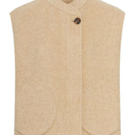 Gilet Adeline in lana double-face beige 
