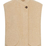 Gilet Adeline in lana double-face beige 