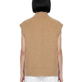 Gilet Adeline in lana double-face beige 