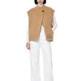 Gilet Adeline in lana double-face beige 
