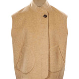 Gilet Adeline in lana double-face beige 