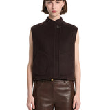 Gilet Adeline in marrone scuro 