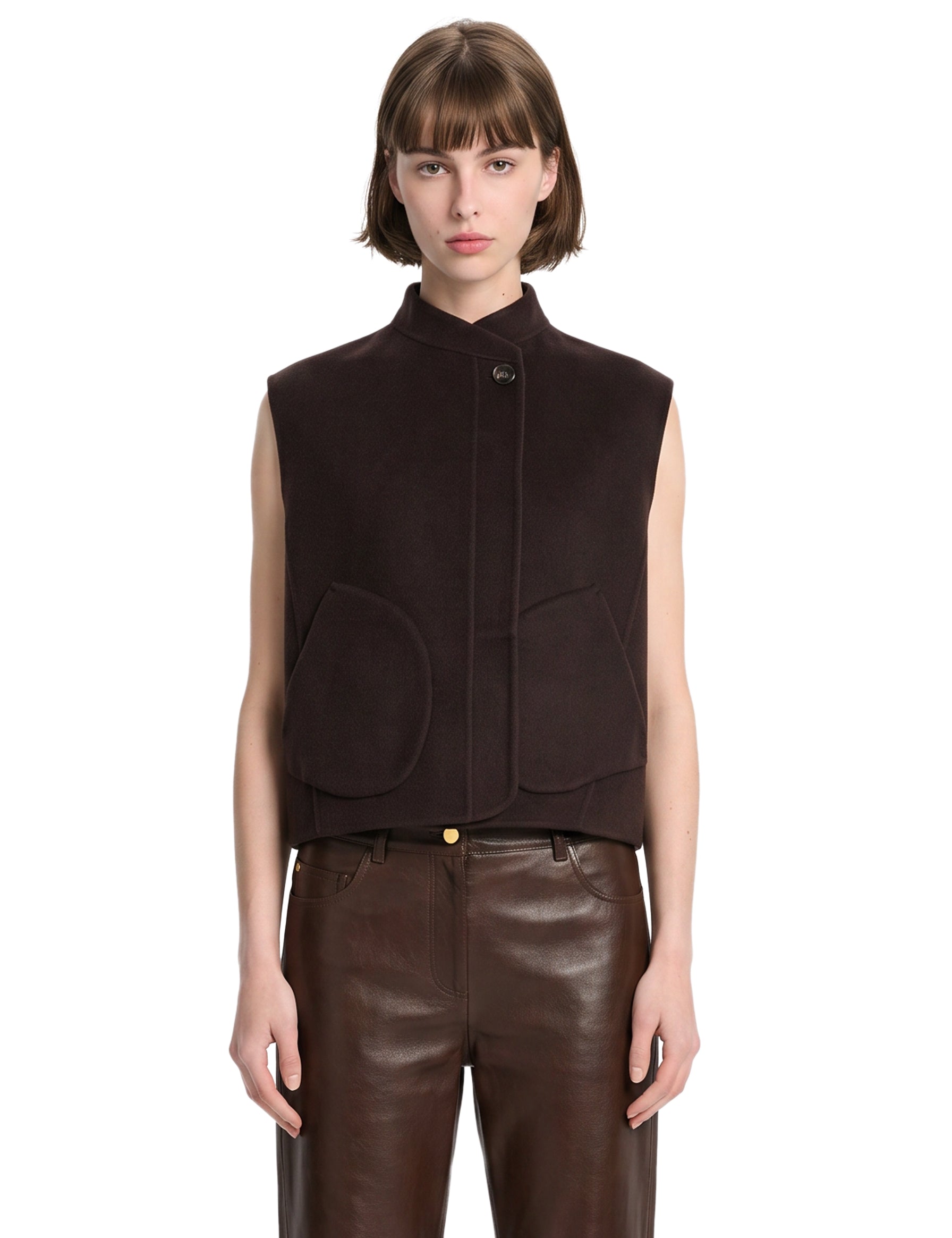 Gilet Adeline in marrone scuro 