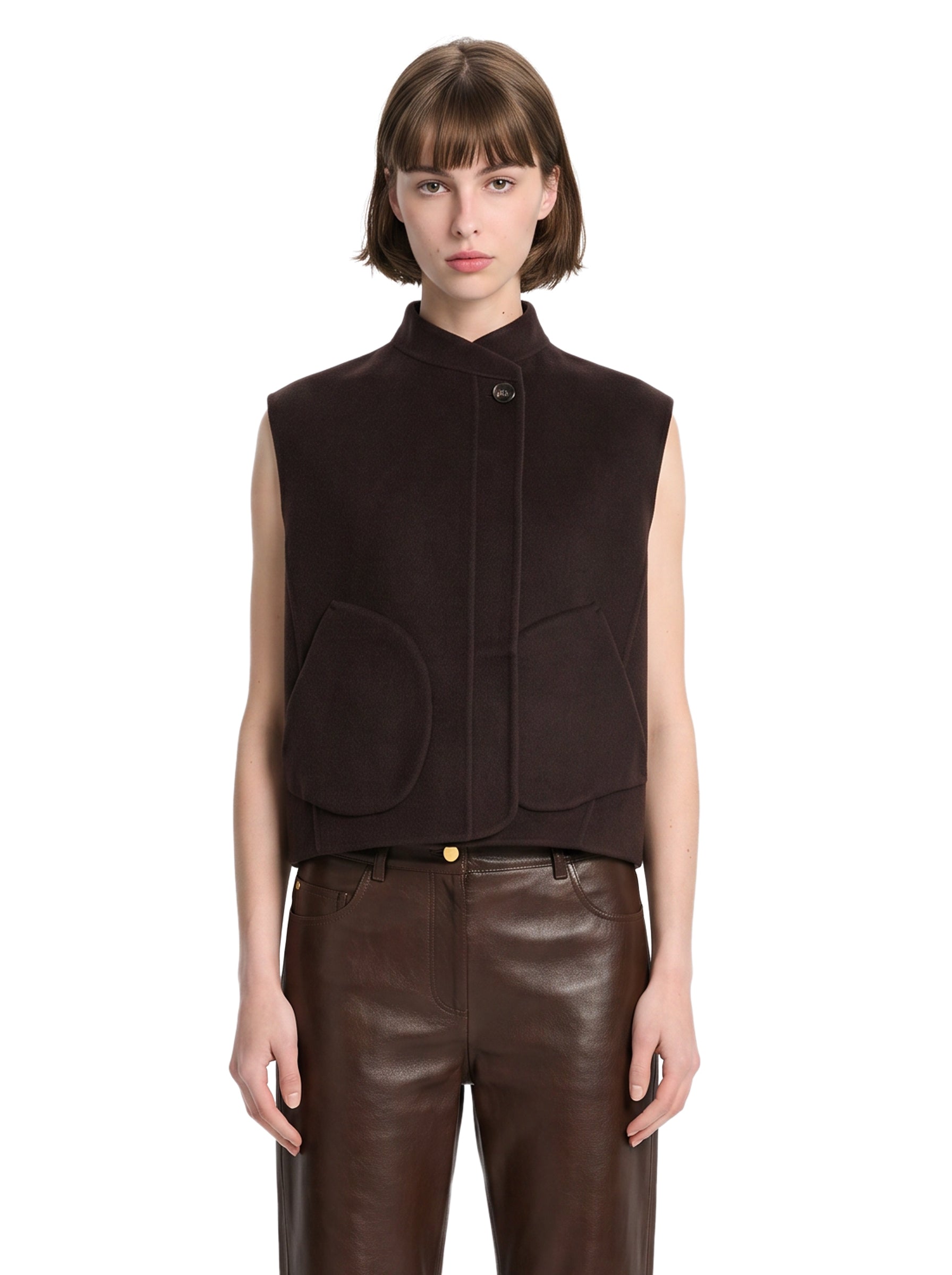 Gilet Adeline in marrone scuro 