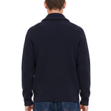 Cardigan con zip in lana Jasper in blu 