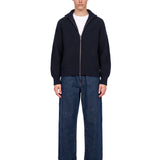 Cardigan con zip in lana Jasper in blu 