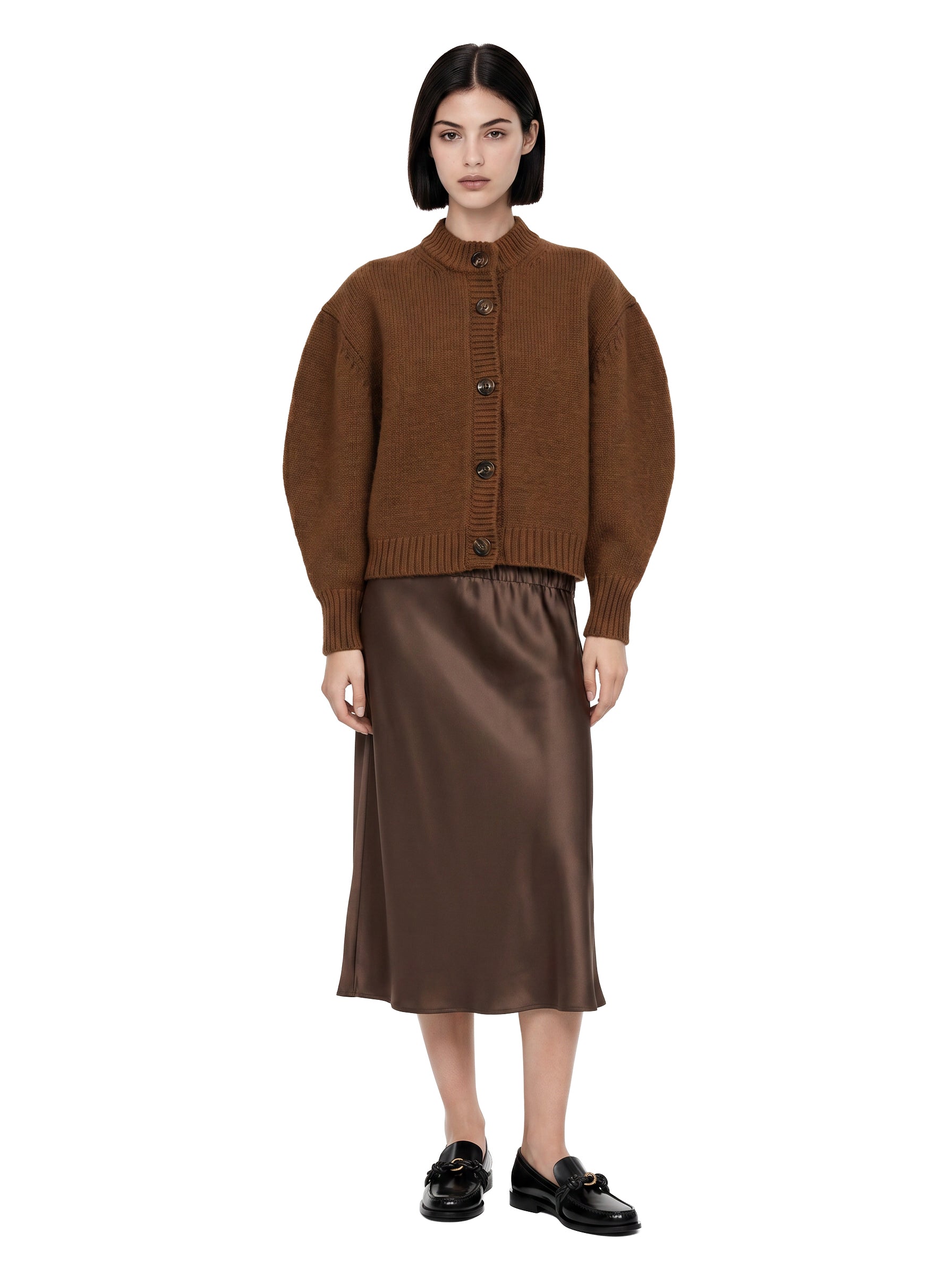 Gonna midi Fever in marrone 