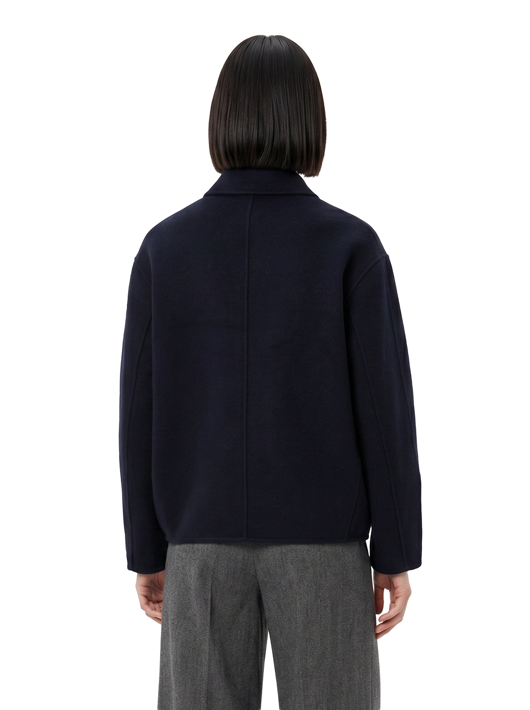 Giacca Windsor  in lana blu navy 