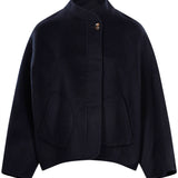 Giacca Windsor  in lana blu navy 