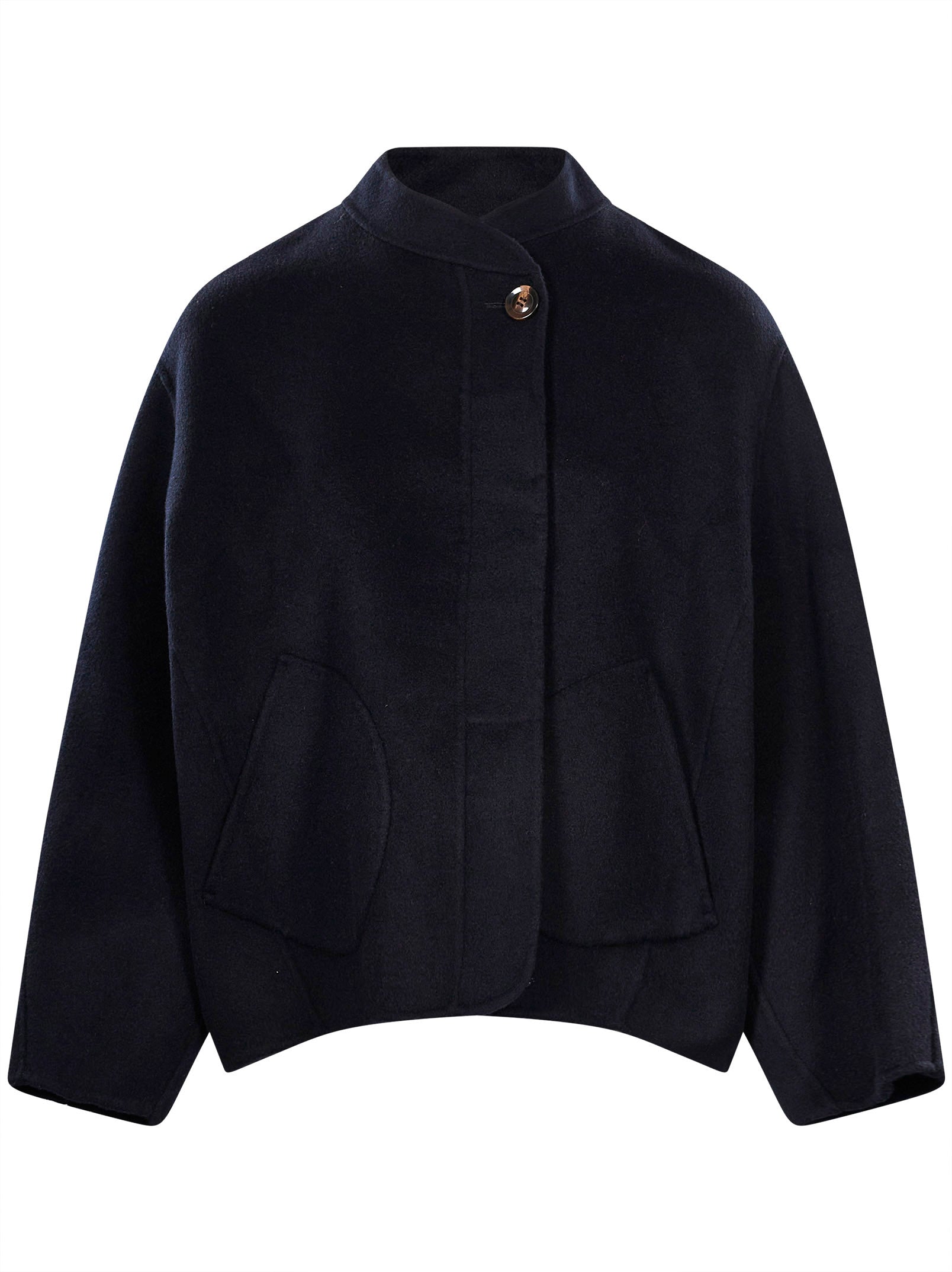 Giacca Windsor  in lana blu navy 