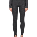 Leggings in lana a coste  in grigo 