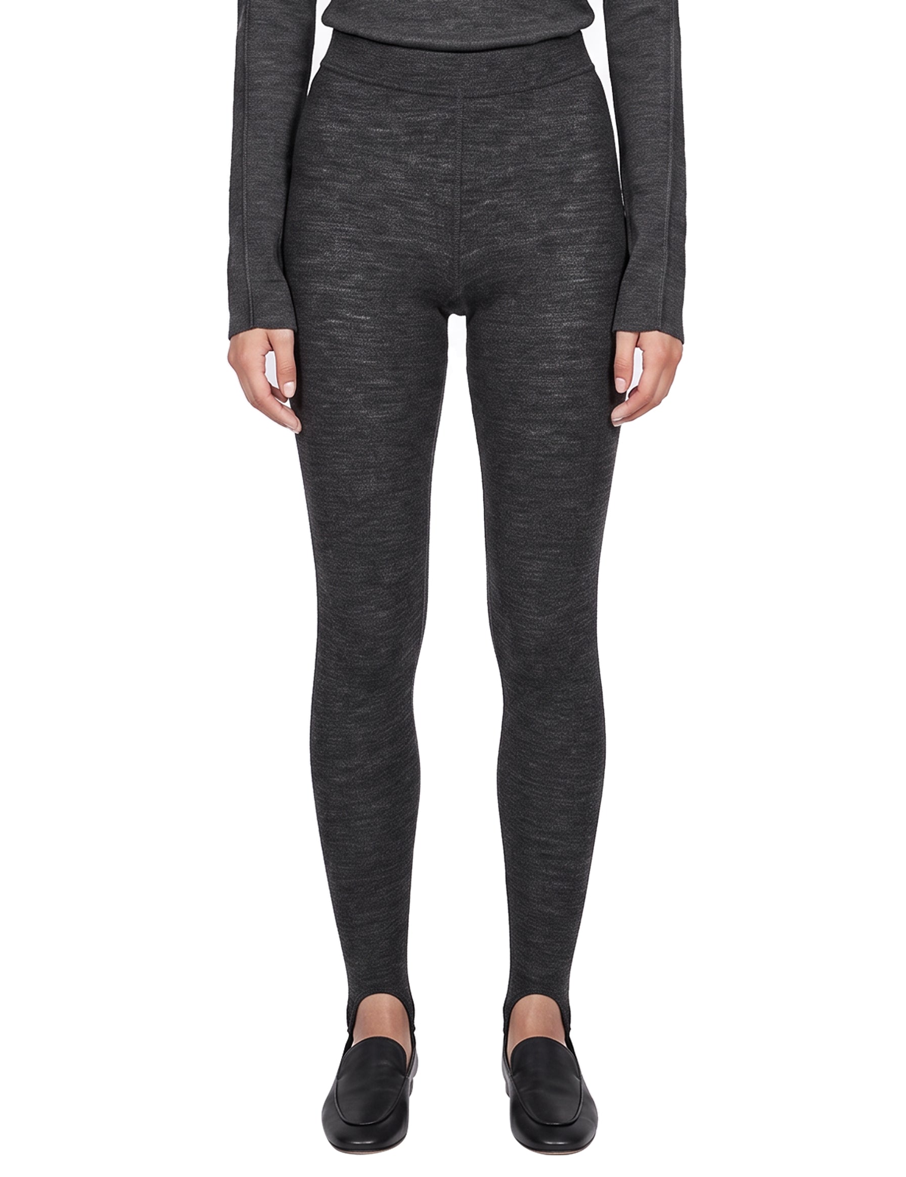 Leggings in lana a coste Jen in grigo 