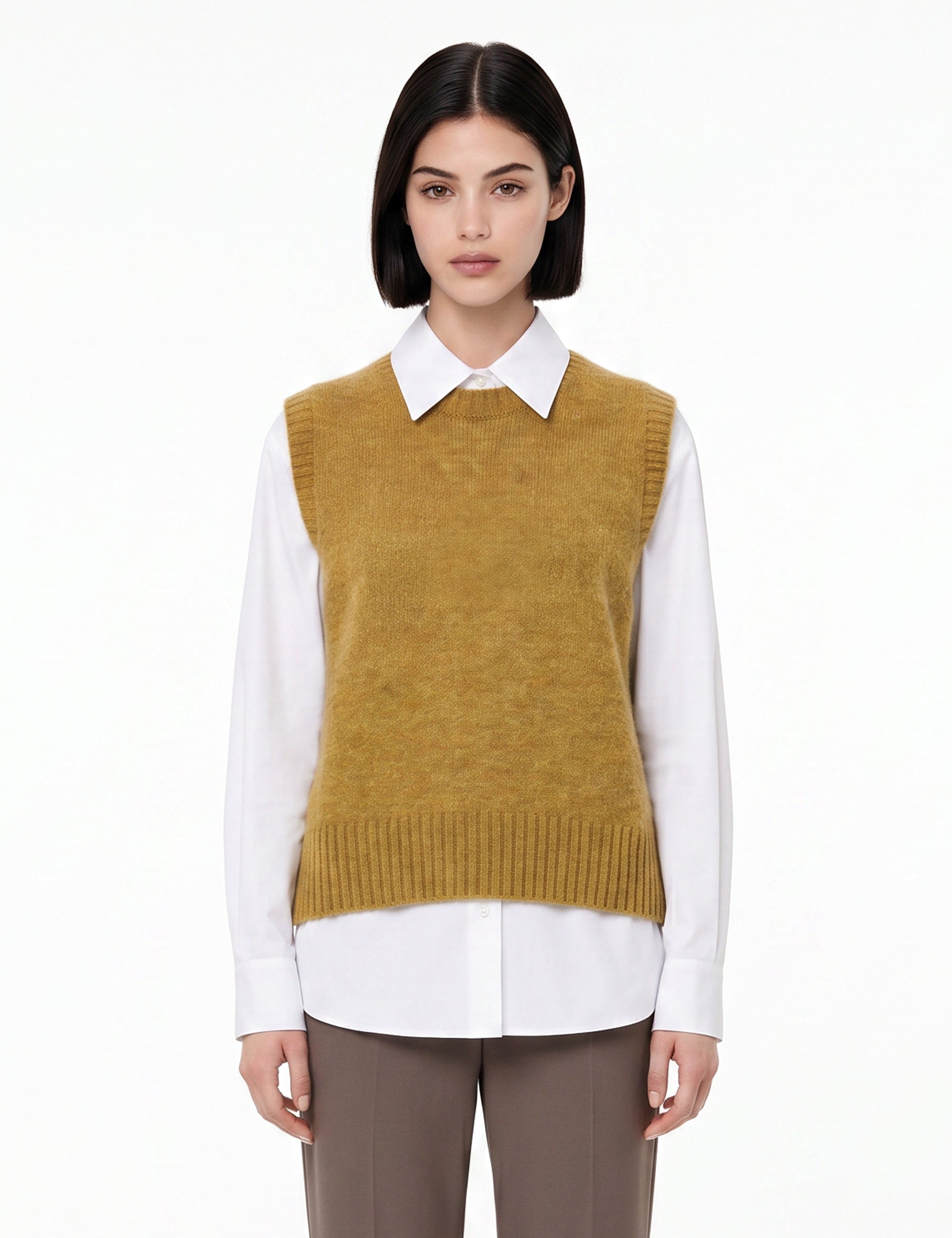 Gilet Namaste in maglia in verde khaki 