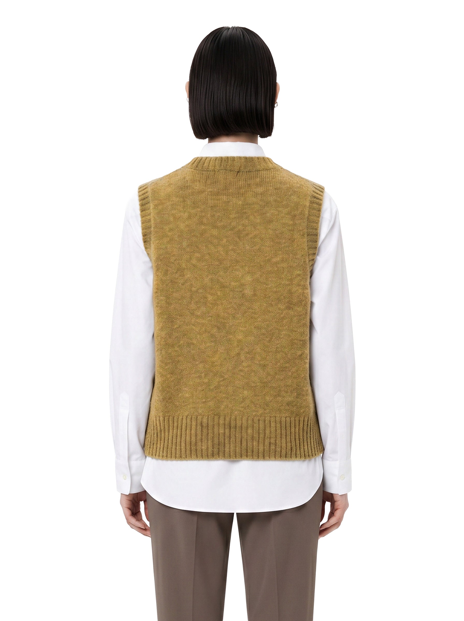 Gilet Namaste in maglia in verde khaki 