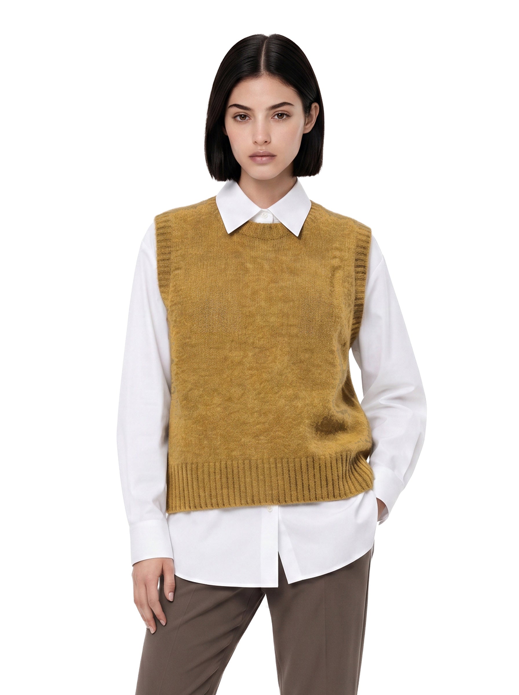Gilet Namaste in maglia in verde khaki 