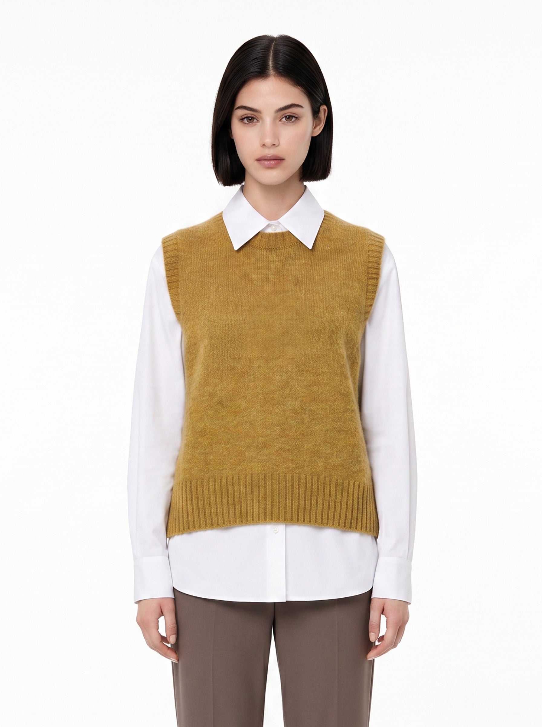 Gilet Namaste in maglia in verde khaki 