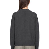 Maglione ampio con colletto a V in grigio 