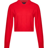Maglione corto con colletto a V  in rosso 