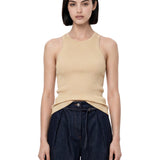 Canotta Kenzie in seta in beige 