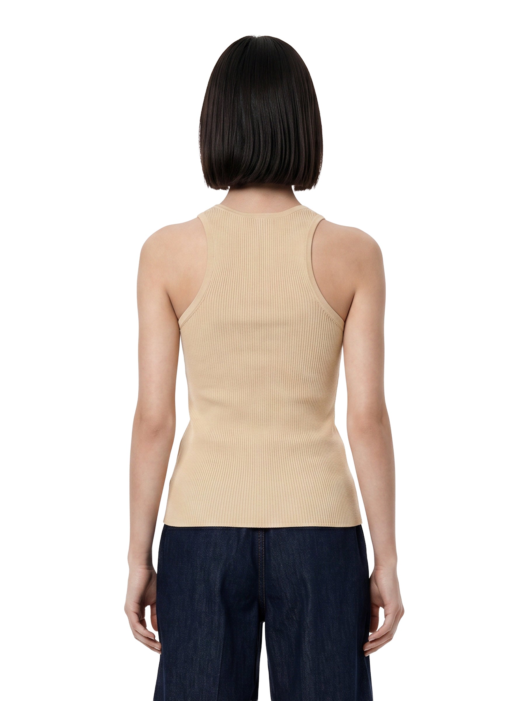 Canotta Kenzie in seta in beige 