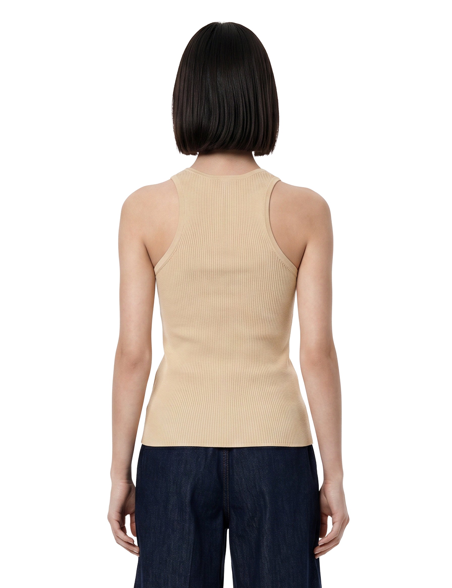 Canotta Kenzie in seta in beige 