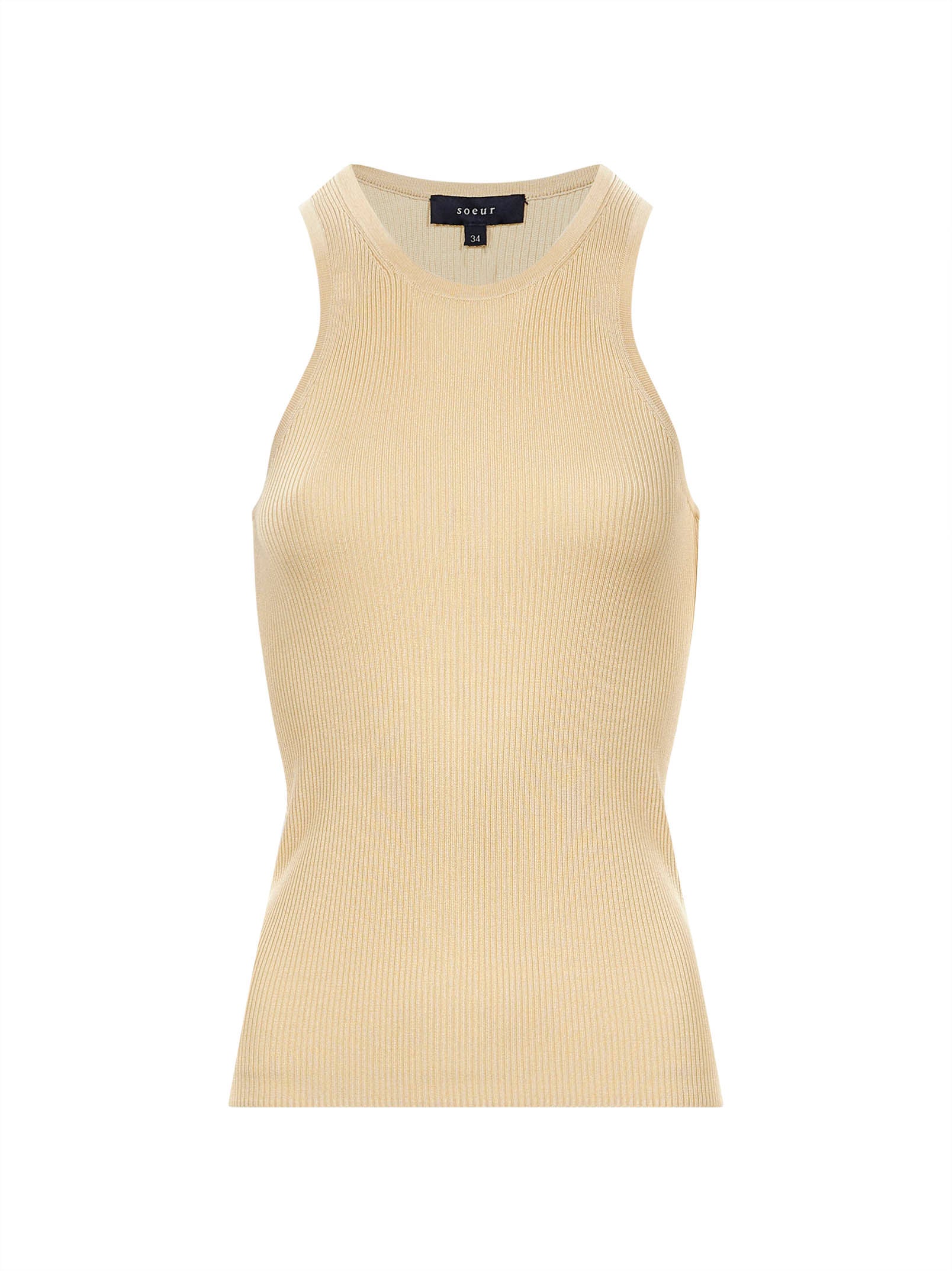 Canotta Kenzie in seta in beige 