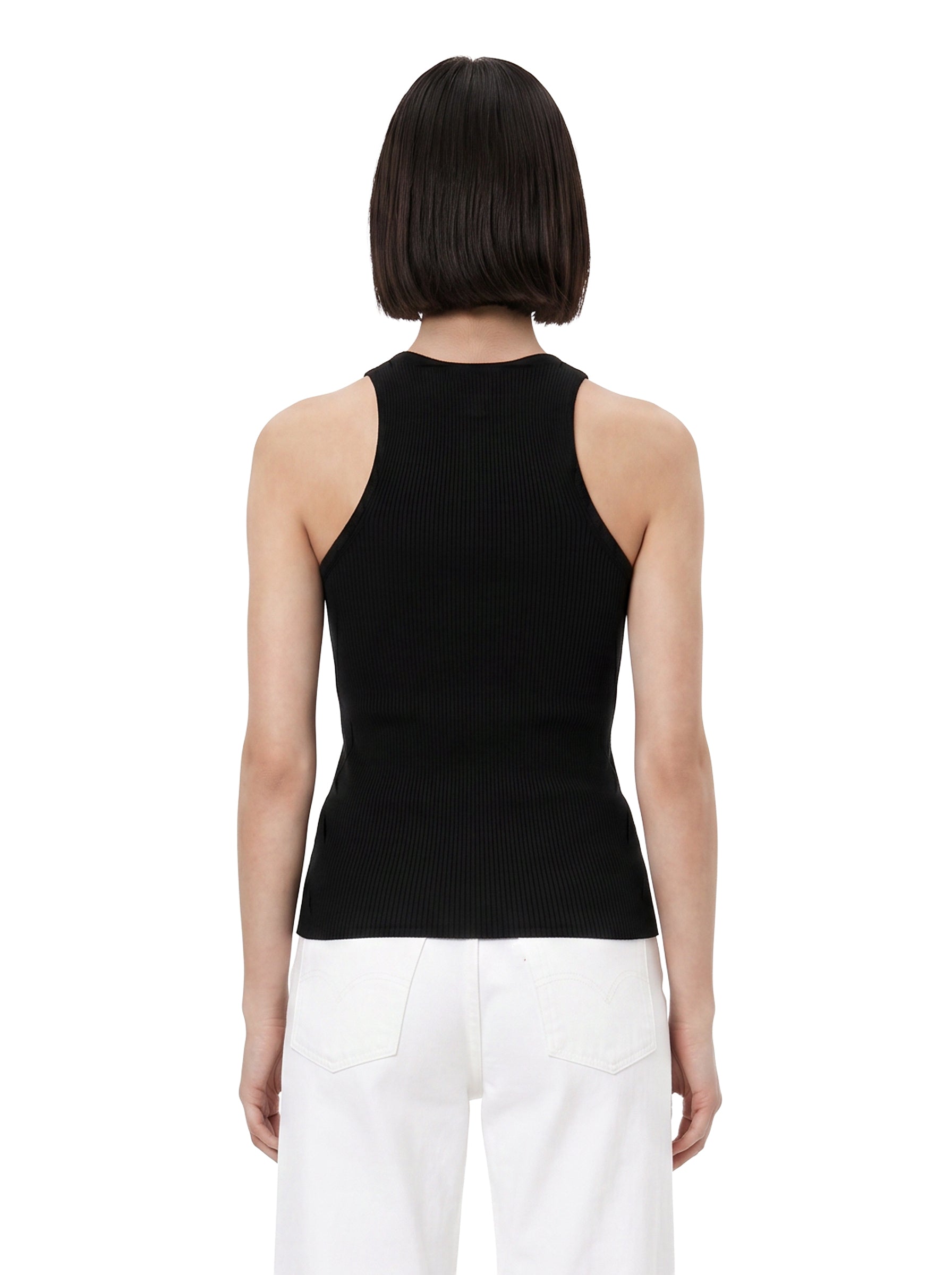 Canotta Kenzie in seta in nero 