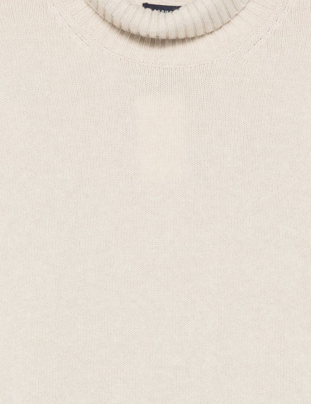 Maglione William a collo alto écru 